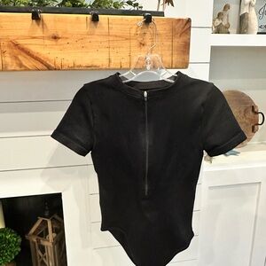 Bodysuit Zip Front Compression Comfort Smoothing Black NWOT